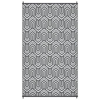 Fashionwu Modern Decor Reversible Abstract Plastic Outdoor Garden Decor Washable Bordered Area Rugs