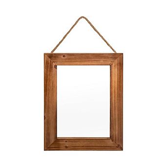 16″x12″ Rustic Farmhouse Wood Wall Mirror