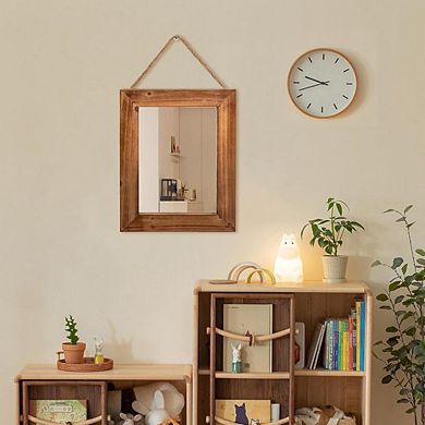 16″x12″ Rustic Farmhouse Wood Wall Mirror