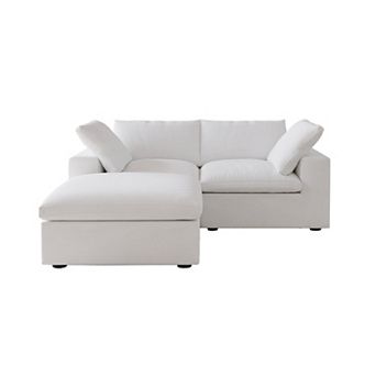 80.3" L Shaped Convertible Couches with Storage Ottoman for Living Room
