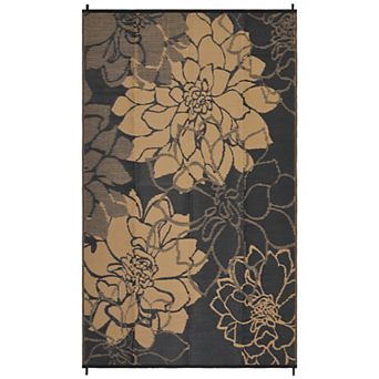 Fashionwu Modern Decor Washable Floral UV Resistant Lightweight Easy to Clean Outdoor Area Rug