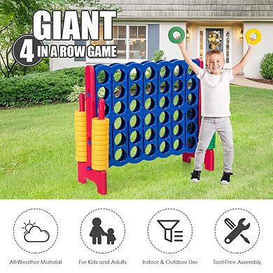 Giant 4 In A Row Game Set with 42 Rings for Indoor Outdoor Play