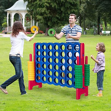 Giant 4 In A Row Game Set with 42 Rings for Indoor Outdoor Play