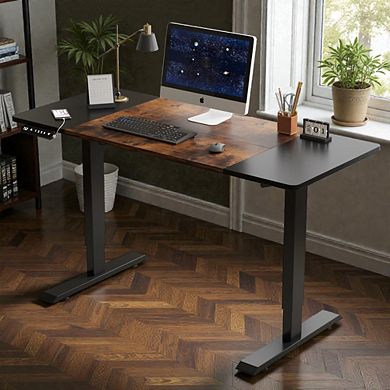 Lufeiya 55 Inch Height Adjustable Standing Desk with Lift-Up Design,Sit Stand Desk, Computer Desk