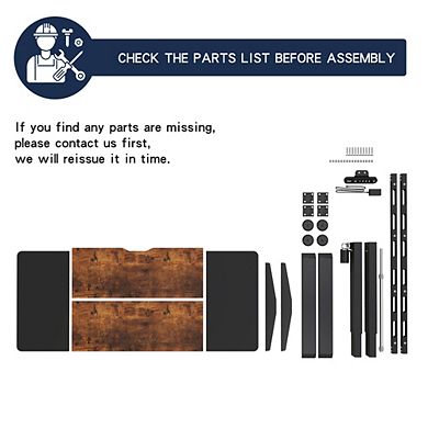 Lufeiya 55 Inch Height Adjustable Standing Desk with Lift-Up Design,Sit Stand Desk, Computer Desk