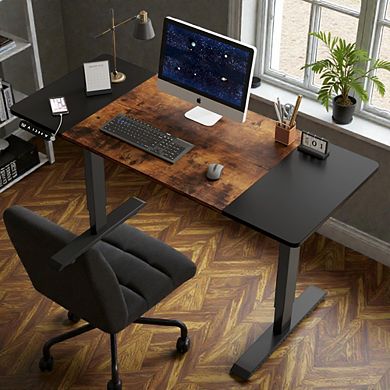 Lufeiya 55 Inch Height Adjustable Standing Desk with Lift-Up Design,Sit Stand Desk, Computer Desk