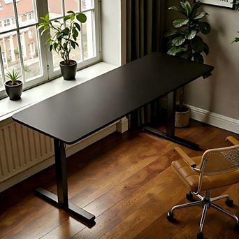 Lufeiya 55 Inch Height Adjustable Standing Desk with Lift-Up Design,Sit Stand Desk, Computer Desk