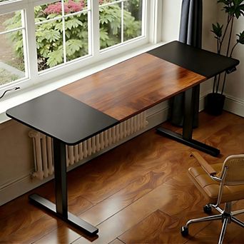 Lufeiya 55 Inch Height Adjustable Standing Desk with Lift-Up Design,Sit Stand Desk, Computer Desk