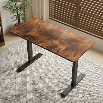 Lufeiya 55 Inch Height Adjustable Standing Desk with Lift-Up Design,Sit Stand Desk, Computer Desk