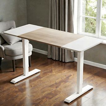Lufeiya 55 Inch Height Adjustable Standing Desk with Lift-Up Design,Sit Stand Desk, Computer Desk