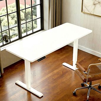 Lufeiya 55 Inch Height Adjustable Standing Desk with Lift-Up Design,Sit Stand Desk, Computer Desk