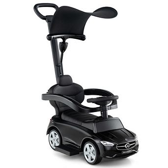 Mercedes-Benz 3-in-1 Ride-On Push Car with Canopy and Storage