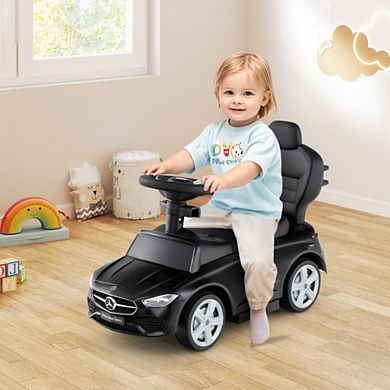 Mercedes-Benz 3-in-1 Ride-On Push Car with Canopy and Storage