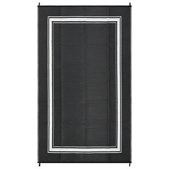 Fashionwu Reversible Simple Modern Outdoor Plastic Lightweight Washable Bordered Area Rugs for Patio