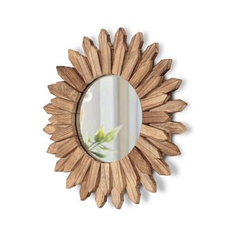 12″ Rustic Boho Sunburst Wall Mirror
