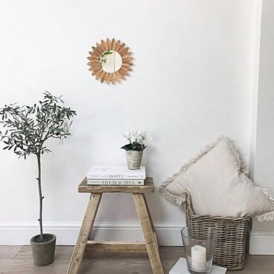 12″ Rustic Boho Sunburst Wall Mirror