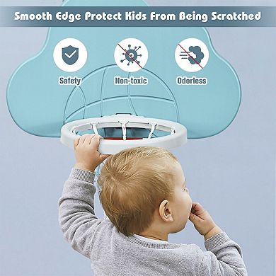 3 In 1 Kids Basketball Hoop Set with Soccer Goal and Golf Game