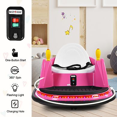 12V Kids Bumper Car with Flashing Lights and Remote Control