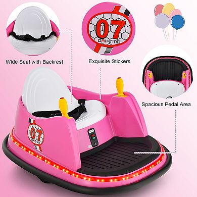 12V Kids Bumper Car with Flashing Lights and Remote Control