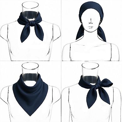 Women Satin Square Scarf with Dog Print Border Design Lightweight Accessory