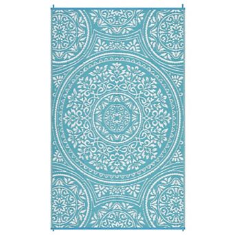 Fashionwu Traditional Reversible Plastic Outdoor Easy to Clean Waterproof Lightweight Area Rugs