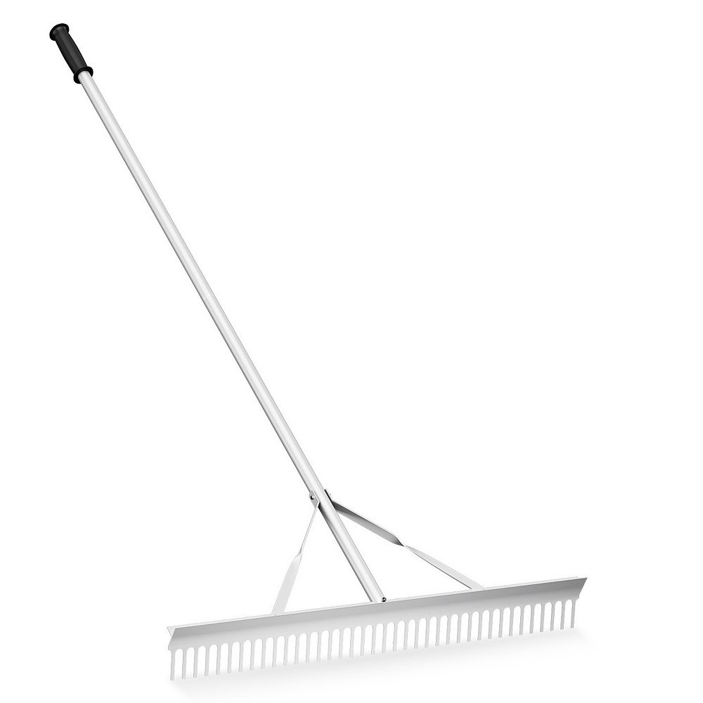 36 Inch Aluminum Landscape Rake with 68 Inch Handle