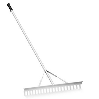 Aluminum Rake with 36 Inch Wide Rake Head and 68 Inch Long Handle