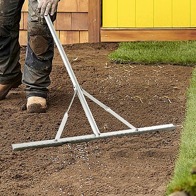 Aluminum Rake with 36 Inch Wide Rake Head and 68 Inch Long Handle