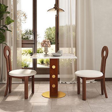 33.5-Inch Square Multipurpose Conference Table for 2-4 People