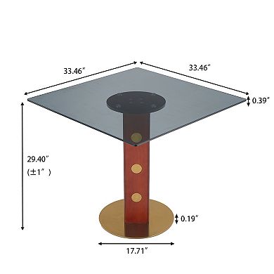 33.5-Inch Square Multipurpose Conference Table for 2-4 People