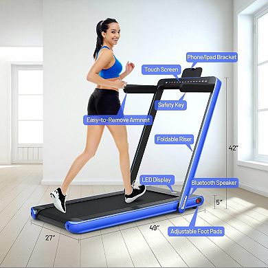 2 in 1 Electric Folding Treadmill with Dual Display