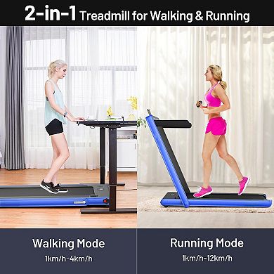 2 in 1 Electric Folding Treadmill with Dual Display