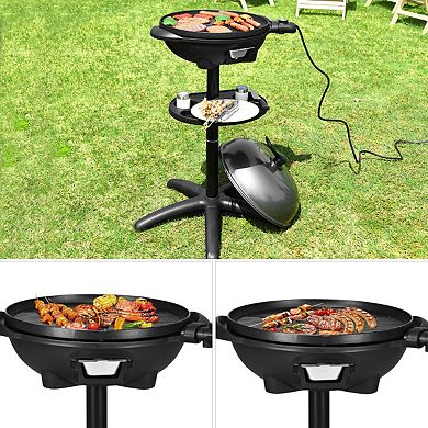 Electric Bbq Grill With Stand Nonstick Indoor Outdoor Cooker