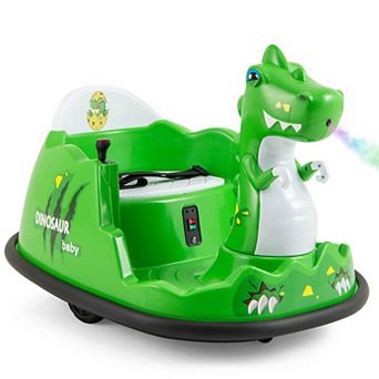 Kids Electric Bumper Car With Dinosaur Design Spray Lights And Remote Control