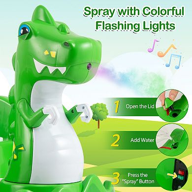 Kids Electric Bumper Car With Dinosaur Design Spray Lights And Remote Control