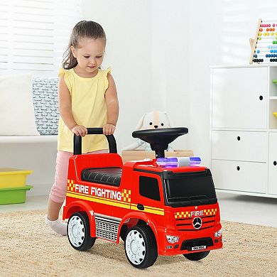 Kid's Ride-On Push Car with Storage and Backrest for Toddlers