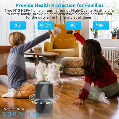 Quiet Air Purifier, Night Light, 1-Pack