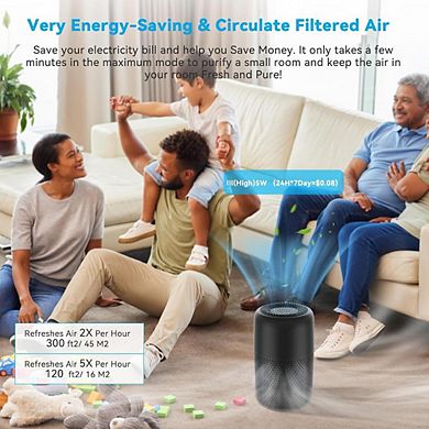 Quiet Air Purifier, Night Light, 1-Pack
