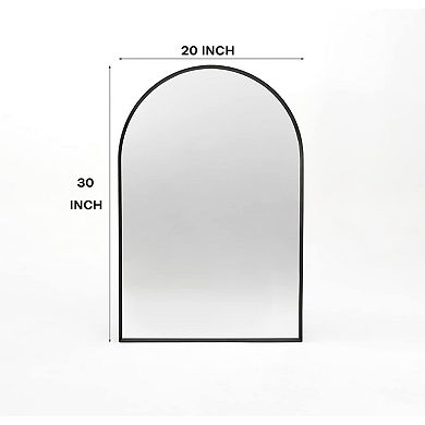 Black Metal Framed Arched Bathrrom Mirror