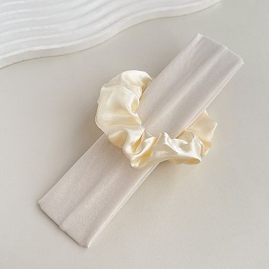 Women's 10-Piece Hair Accessories Set with Satin Scrunchies and Soft Stretch Headbands
