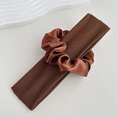 Women's 10-Piece Hair Accessories Set with Satin Scrunchies and Soft Stretch Headbands