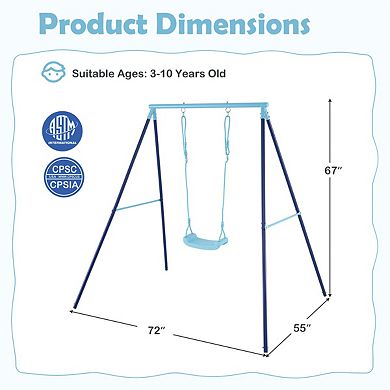 Heavy Duty Toddler Swing Set With Stand Adjustable Height