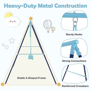 Heavy Duty Toddler Swing Set With Stand Adjustable Height