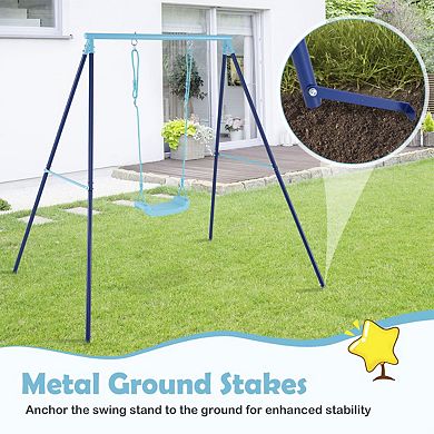 Heavy Duty Toddler Swing Set With Stand Adjustable Height
