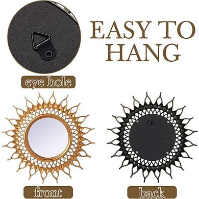 6-Piece Gold Sunburst Decorative Mirror Set