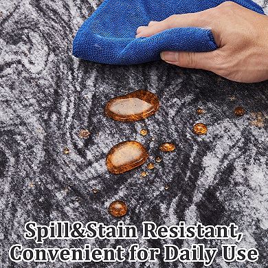 Area Rug Low Pile Machine Washable Non Slip Soft Carpet for Living Room Bedroom