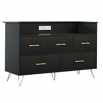 ANIXOL 5-Drawer Dresser with Charging Station