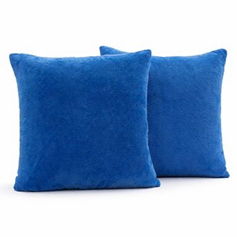 Cheer Collection Set of 2 Microsherpa Decorative Throw Pillows Soft Plush Accent Cushions