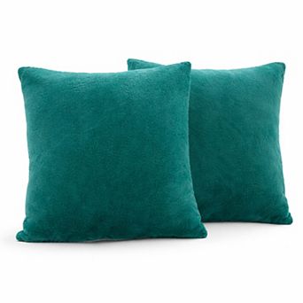 Cheer Collection Set of 2 Microsherpa Decorative Throw Pillows Soft Plush Accent Cushions