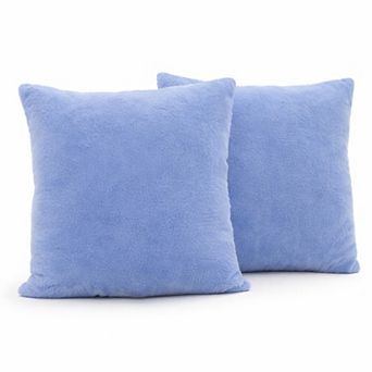Cheer Collection Set of 2 Microsherpa Decorative Throw Pillows Soft Plush Accent Cushions